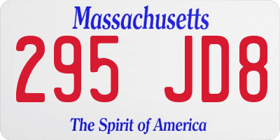 MA license plate 295JD8