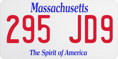 MA license plate 295JD9