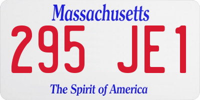MA license plate 295JE1