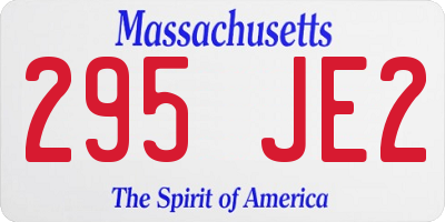 MA license plate 295JE2