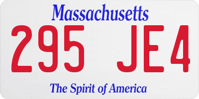 MA license plate 295JE4