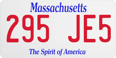 MA license plate 295JE5