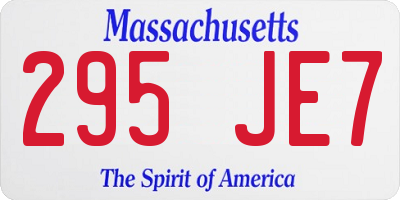 MA license plate 295JE7