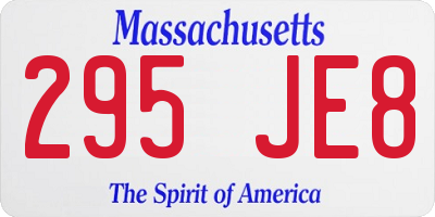 MA license plate 295JE8