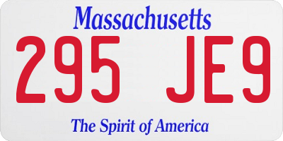 MA license plate 295JE9