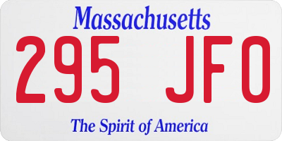 MA license plate 295JF0