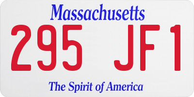 MA license plate 295JF1