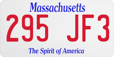 MA license plate 295JF3