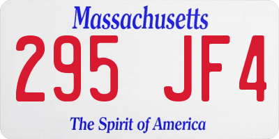 MA license plate 295JF4