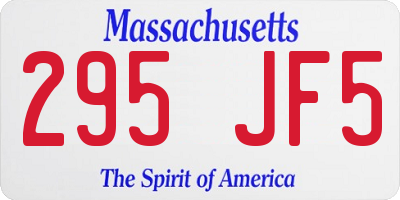 MA license plate 295JF5