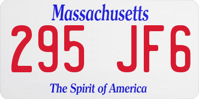 MA license plate 295JF6