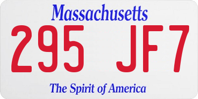 MA license plate 295JF7