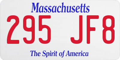 MA license plate 295JF8