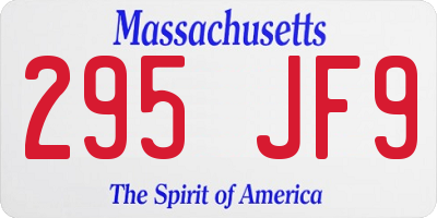 MA license plate 295JF9