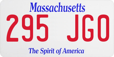 MA license plate 295JG0