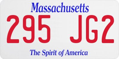 MA license plate 295JG2