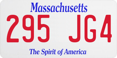 MA license plate 295JG4