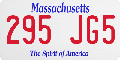 MA license plate 295JG5