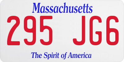 MA license plate 295JG6