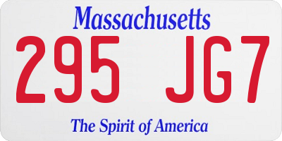 MA license plate 295JG7