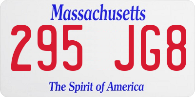 MA license plate 295JG8