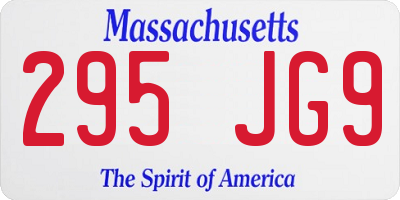 MA license plate 295JG9