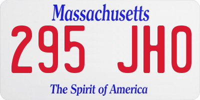MA license plate 295JH0