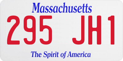 MA license plate 295JH1