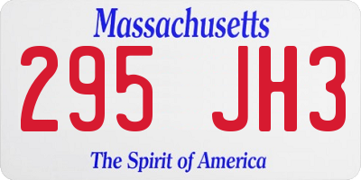MA license plate 295JH3