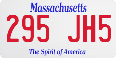 MA license plate 295JH5