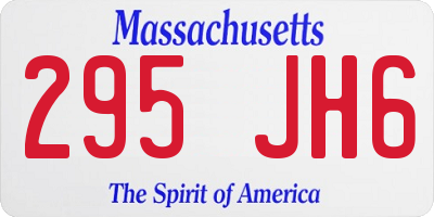 MA license plate 295JH6