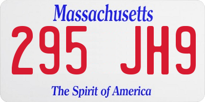 MA license plate 295JH9