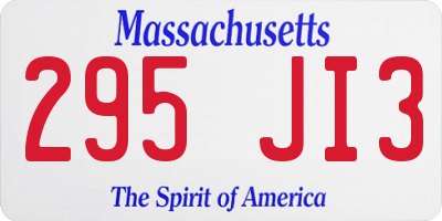 MA license plate 295JI3