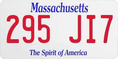 MA license plate 295JI7