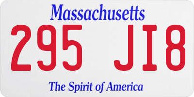 MA license plate 295JI8
