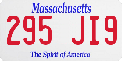 MA license plate 295JI9