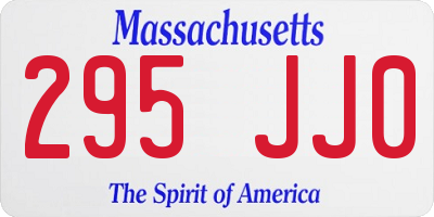 MA license plate 295JJ0