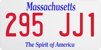 MA license plate 295JJ1
