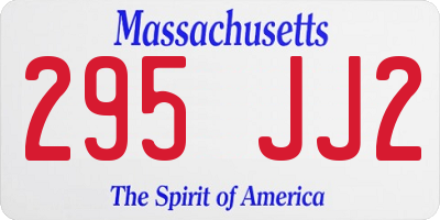 MA license plate 295JJ2