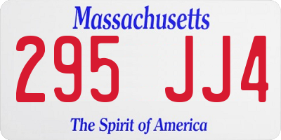 MA license plate 295JJ4