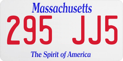 MA license plate 295JJ5