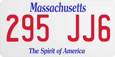MA license plate 295JJ6