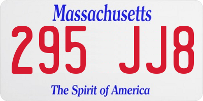 MA license plate 295JJ8