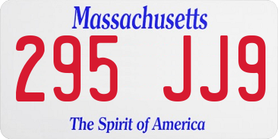 MA license plate 295JJ9