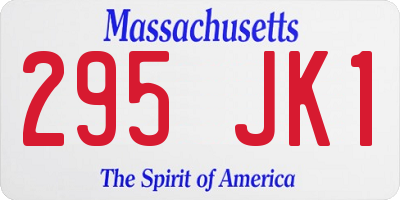 MA license plate 295JK1