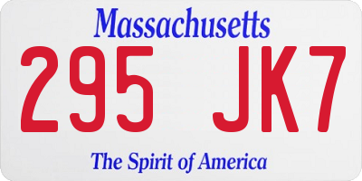 MA license plate 295JK7
