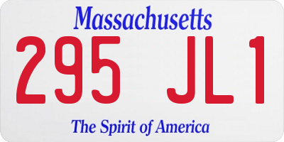 MA license plate 295JL1