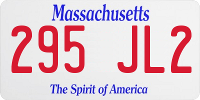 MA license plate 295JL2