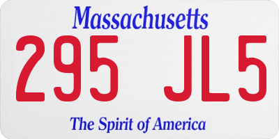 MA license plate 295JL5