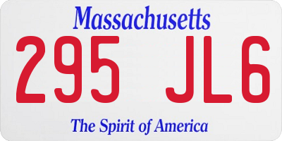 MA license plate 295JL6